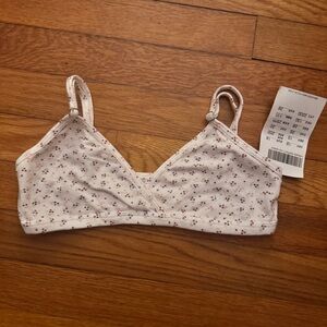 Brandy Melville White Floral Cotton Bralette